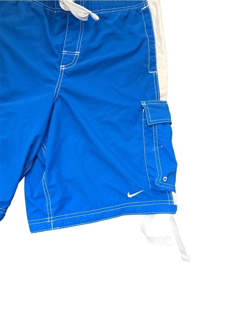 Nike Royal Blue Swim Cargo Shorts with White Accents - Picture 2 of 4